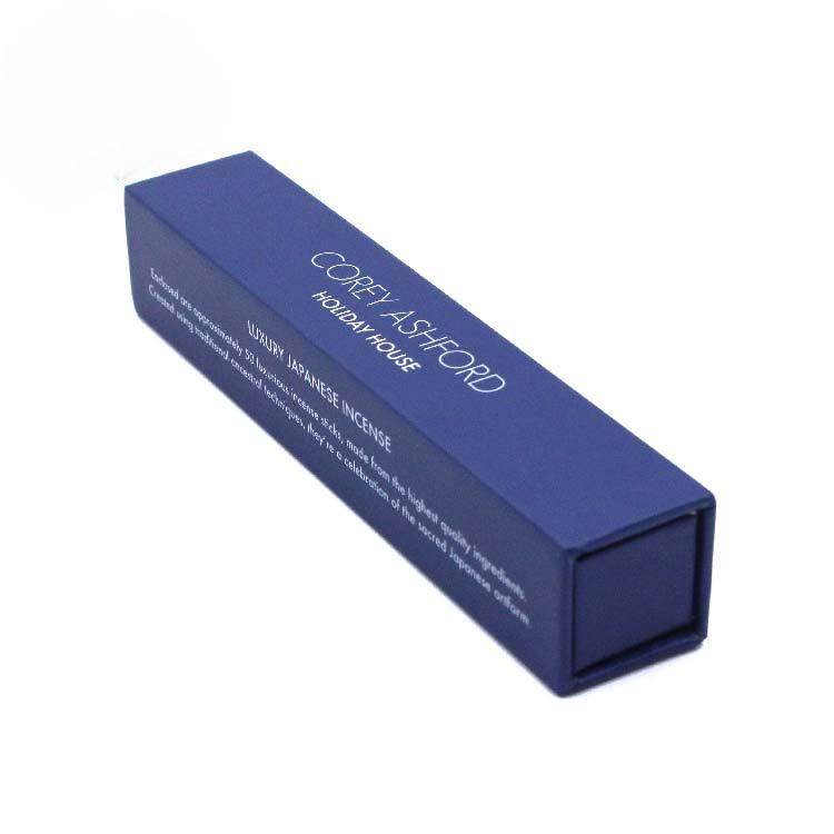 Custom blue art paper drawer box pull-out packaging paper box