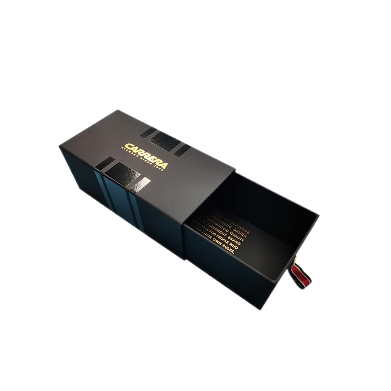 Black pear skin grain 2MM black drawer gift box customization