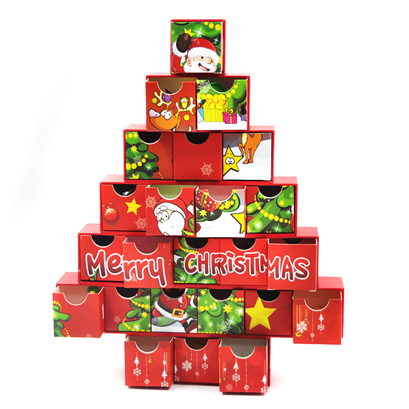 Christmas tree calendar gift box
