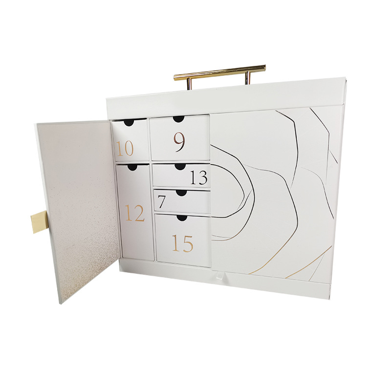 Christmas calendar box with door custom Advent packaging Christmas countdown calendar custom