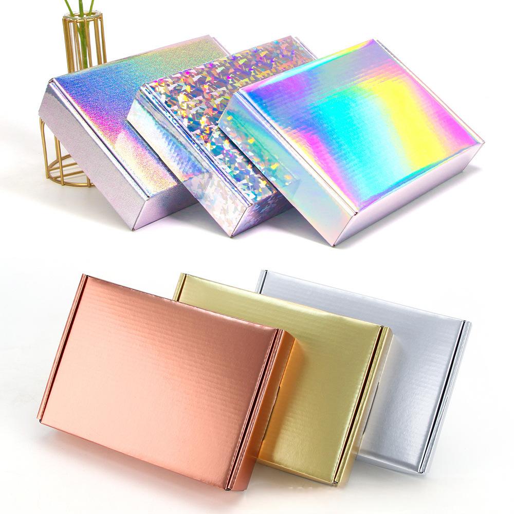 Gold and silver mailing gift boxes
