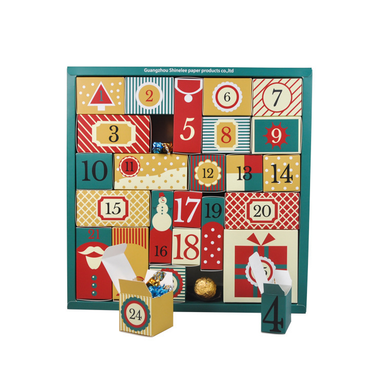 CMYK prints Christmas calendar boxes