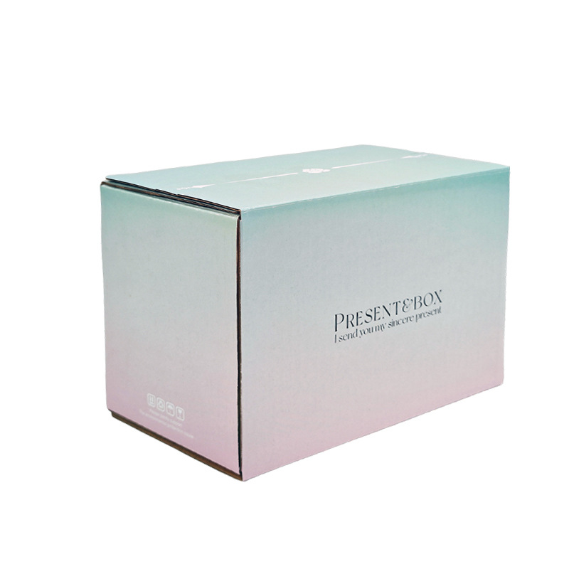 Aircraft box small batch three-layer thick colorful tape free carton