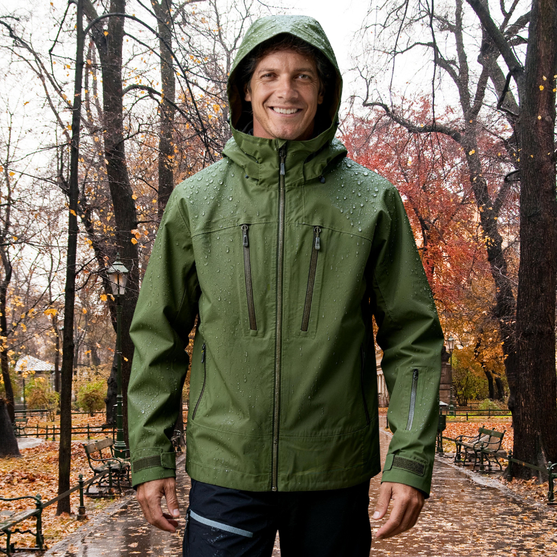 Men's Waterproof Breathable Hooded Rain Jacket 