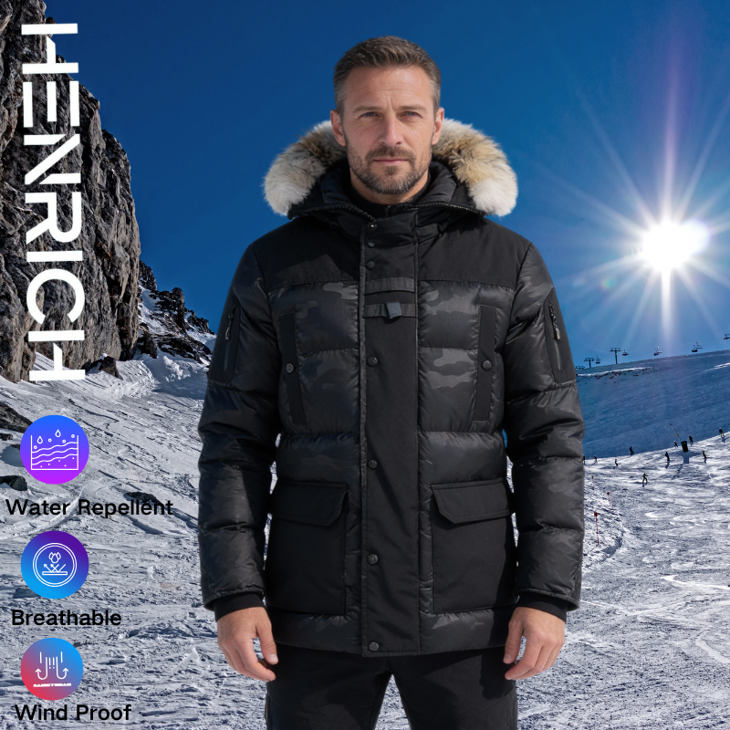 Real fur hooded Parka Coat 