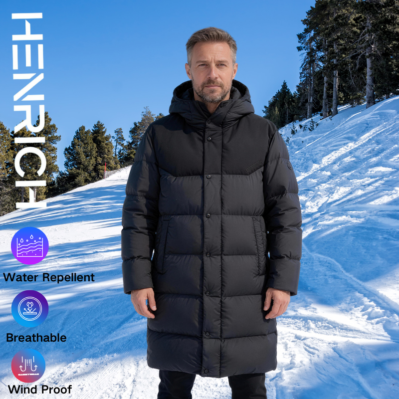 Men's Black Longline Winter Parka 