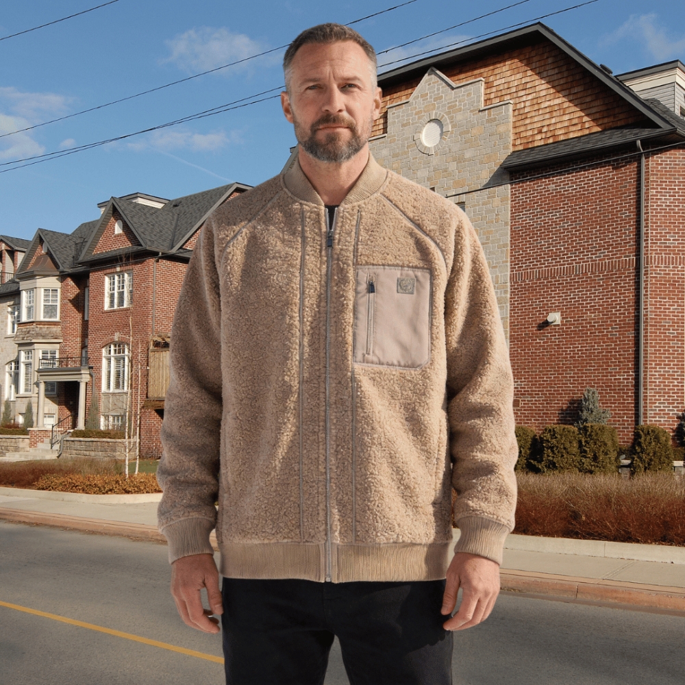 Men's Tan Sherpa Jacket