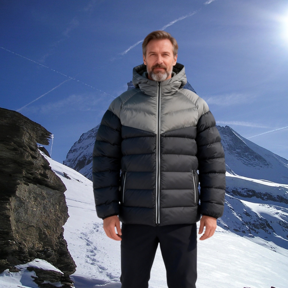 Men's Two-Tone Hooded Puffer Jacket