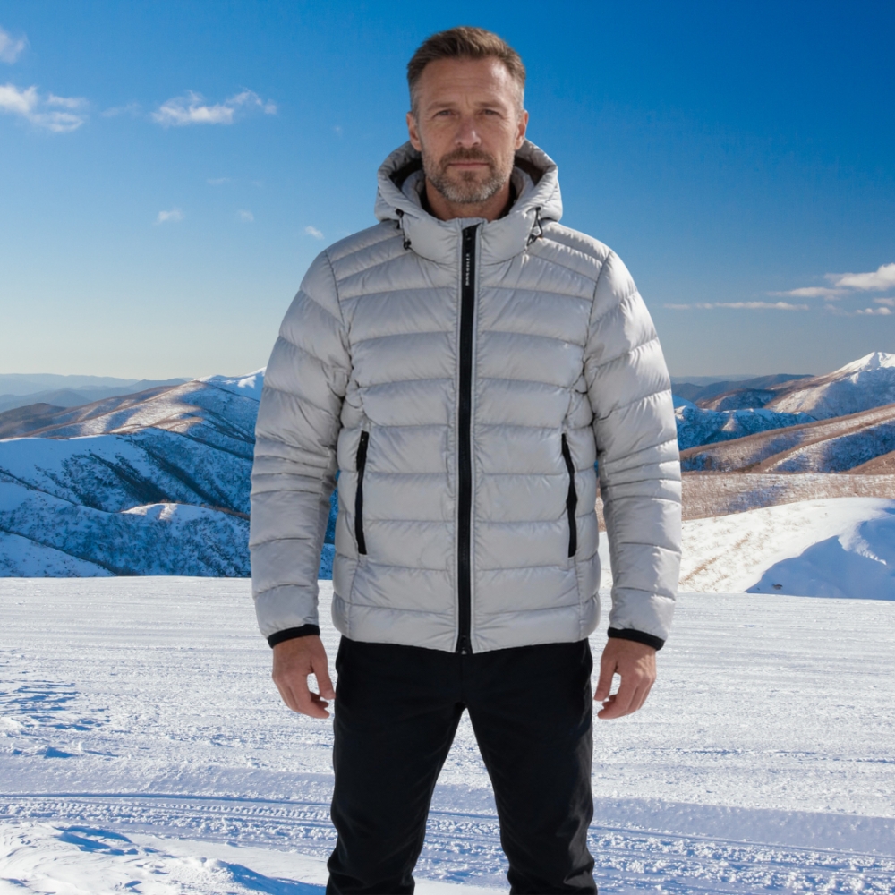 Men's Light Grey Padded Jacket