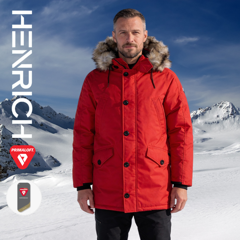 Men's Fake fur hooded parka coat