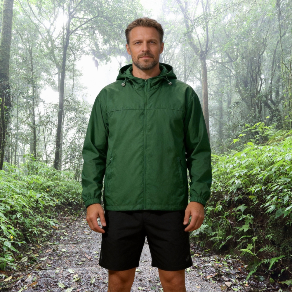 Men's Water-Repellent Packable Windbreaker for Hiking & Travel