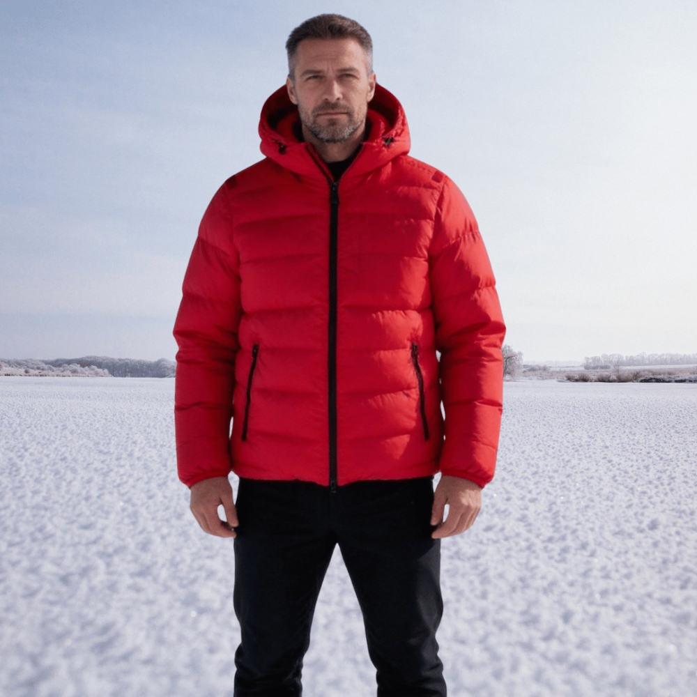 Men's Bright Red Padded Jacket