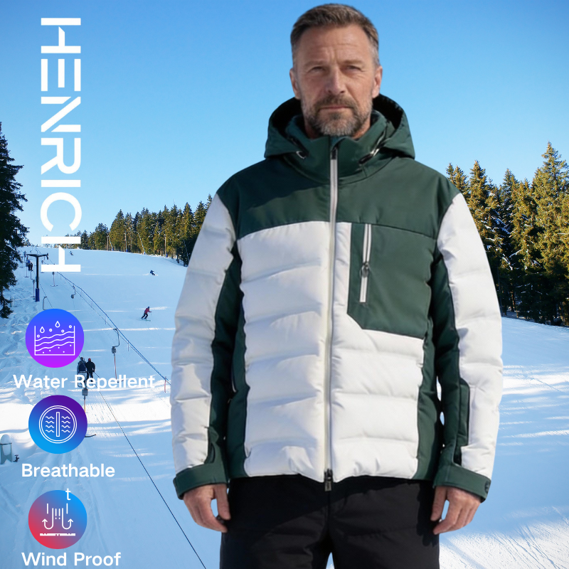Men’s Color-Block Insulated Hooded Ski Jacket