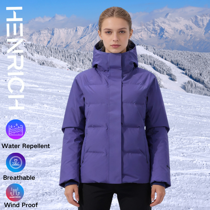 Women's Royal Purple Hooded Puffer Jacket